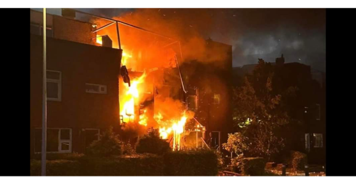 Woning verwoest explosie