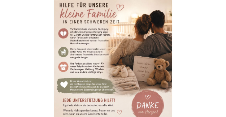Hilfe für unsere kleine Familie in einer schweren Zeit
